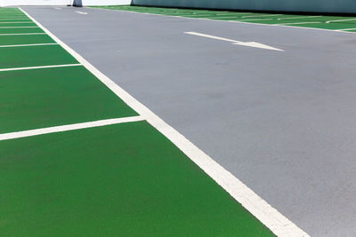 High angle view of basketball court