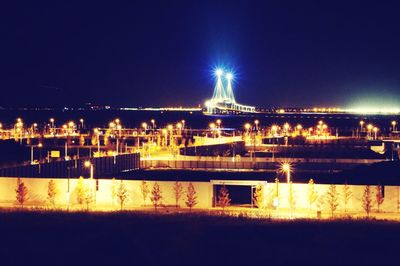 Illuminated built structure at night