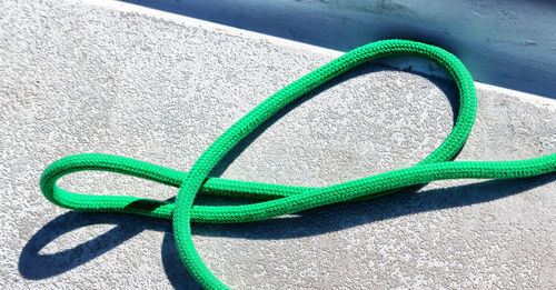 High angle view of ropes tied on rope