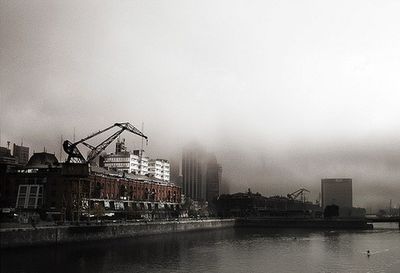 View of river with buildings in background