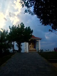 Low angle view of statue against sky