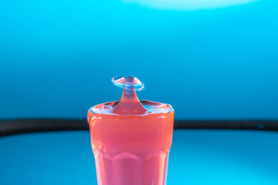 Close-up of drink in glass on table