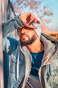 Portrait of man wearing hat outdoors