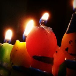 Close-up of burning candle