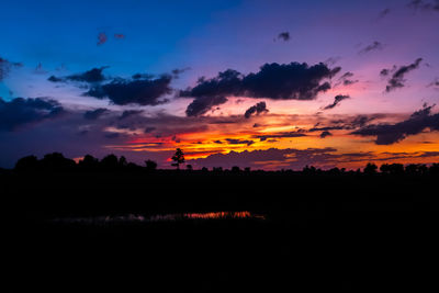 Scenic view of dramatic sky during sunset