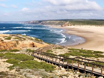 Scenic view of beach against sky