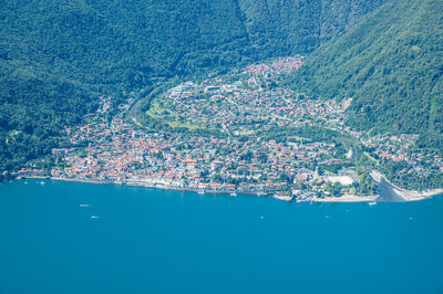 Aerial view of cannobio from a mountain