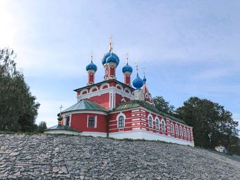 Low angle view of traditional building against sky