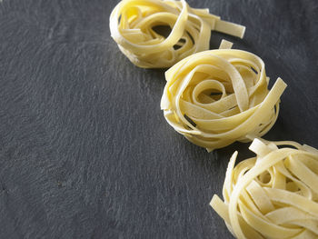 Close-up of pasta on slate