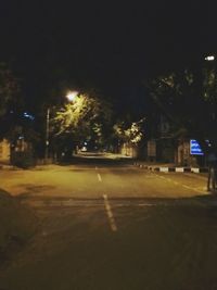 Street light on road at night