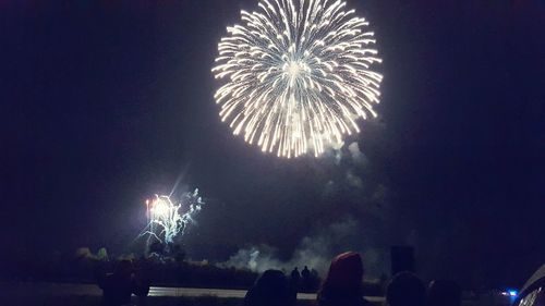 Low angle view of firework display