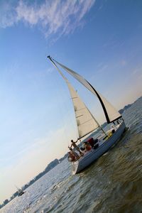 Boat sailing in sea