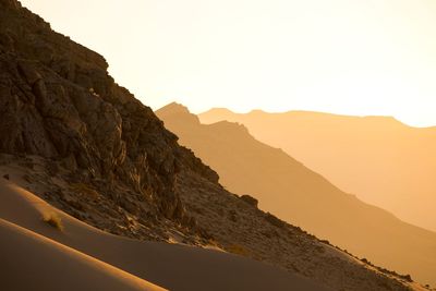 Scenic view of mountains against clear sky