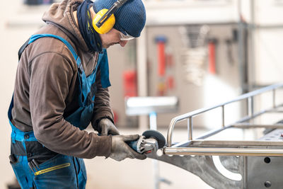 Men working in workshop