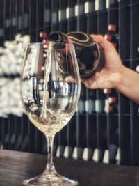 Man holding glass of wine