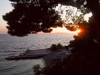 Scenic view of sunset over sea