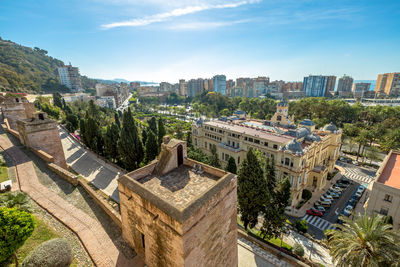 High angle view of cityscape