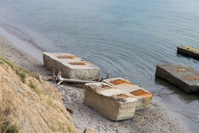 High angle view of beach