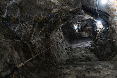 View of illuminated tunnel