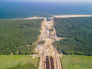 High angle view of trees on landscape