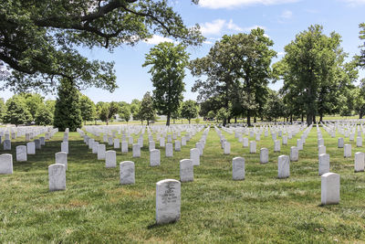 View of cemetery against the sky