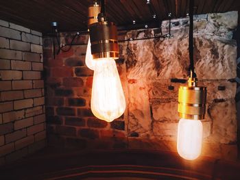 Electric lamp in illuminated room