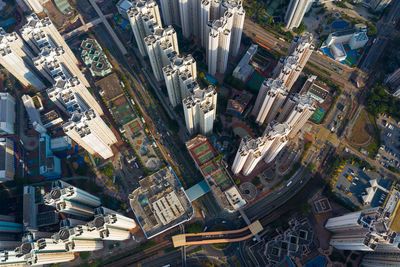 Aerial view of buildings in city