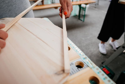 Person working on table