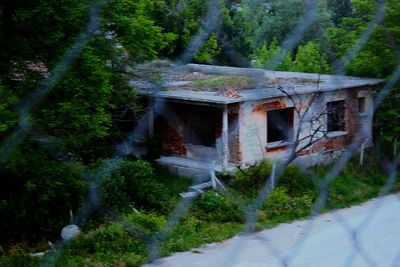 Old house with trees in background