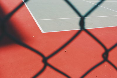 High angle view of tennis court