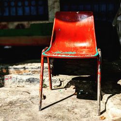 Close-up of red chair