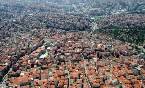 High angle shot of townscape