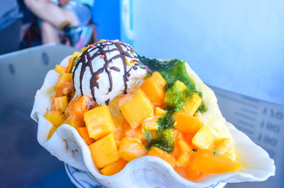 Close-up of dessert in plate