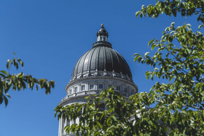 Low angle view of building against clear sky