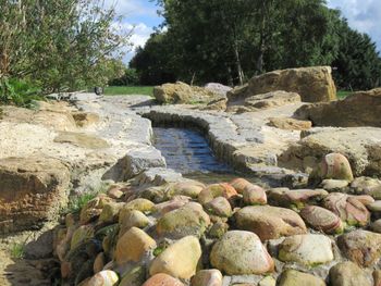 View of stones in stream