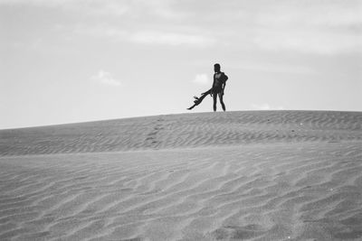 Man walking at desert