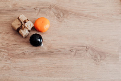High angle view of fruits on table