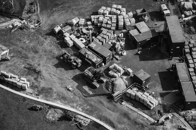 High angle view of amusement park