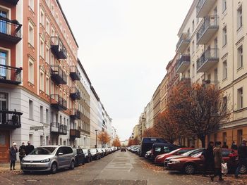 Cars parked on road