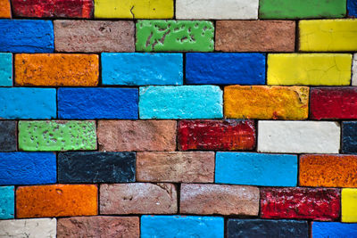 Full frame shot of multi colored wall