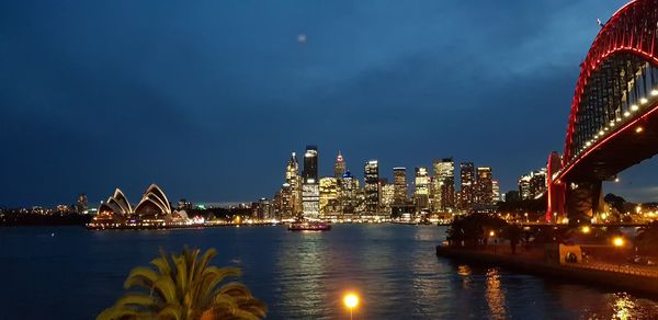 Illuminated city at night