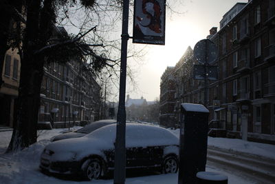 Snow covered city in winter