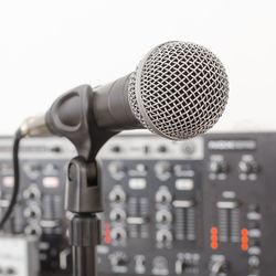 Close-up of microphone