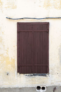 Closed door of building