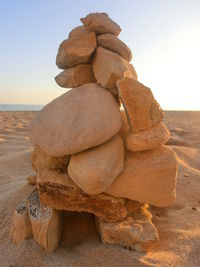 Stack of rocks on beach