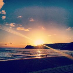 Scenic view of sunset over sea