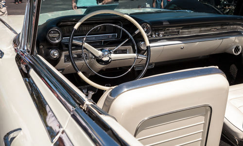 White 1959 cadillac eldorado at the 32nd annual naples depot classic car show in naples, florida.