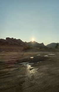 Scenic view of landscape against clear sky