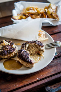 Close-up of served food