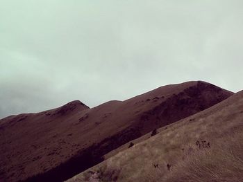 Scenic view of mountains against cloudy sky